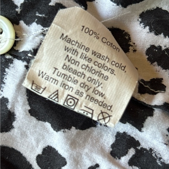 J. CREW Boy Shirt In Snowcat Leopard Animal Print Buttondown Blouse Top Size 8 - Picture 5 of 5